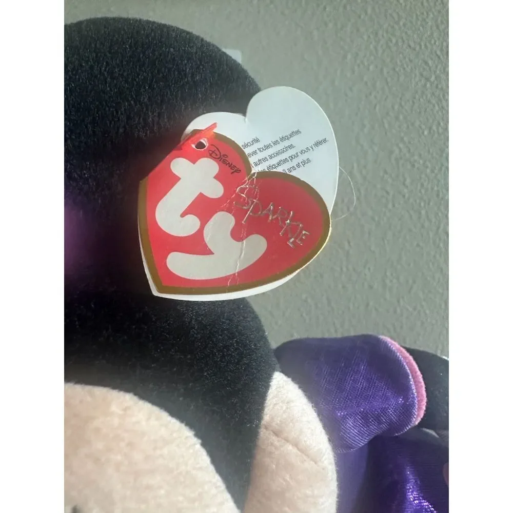 Ty Disney Sparkle Minnie Mouse Purple & Pink Plush 17